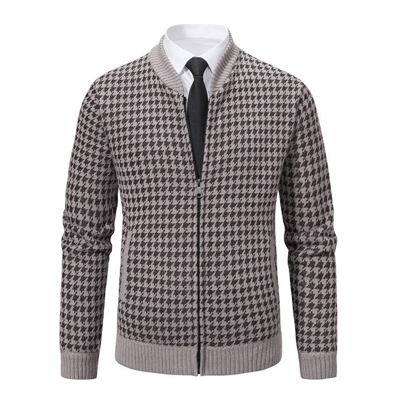 R&B | Herrenstrickjacke mit Hahnentrittmuster - Søren