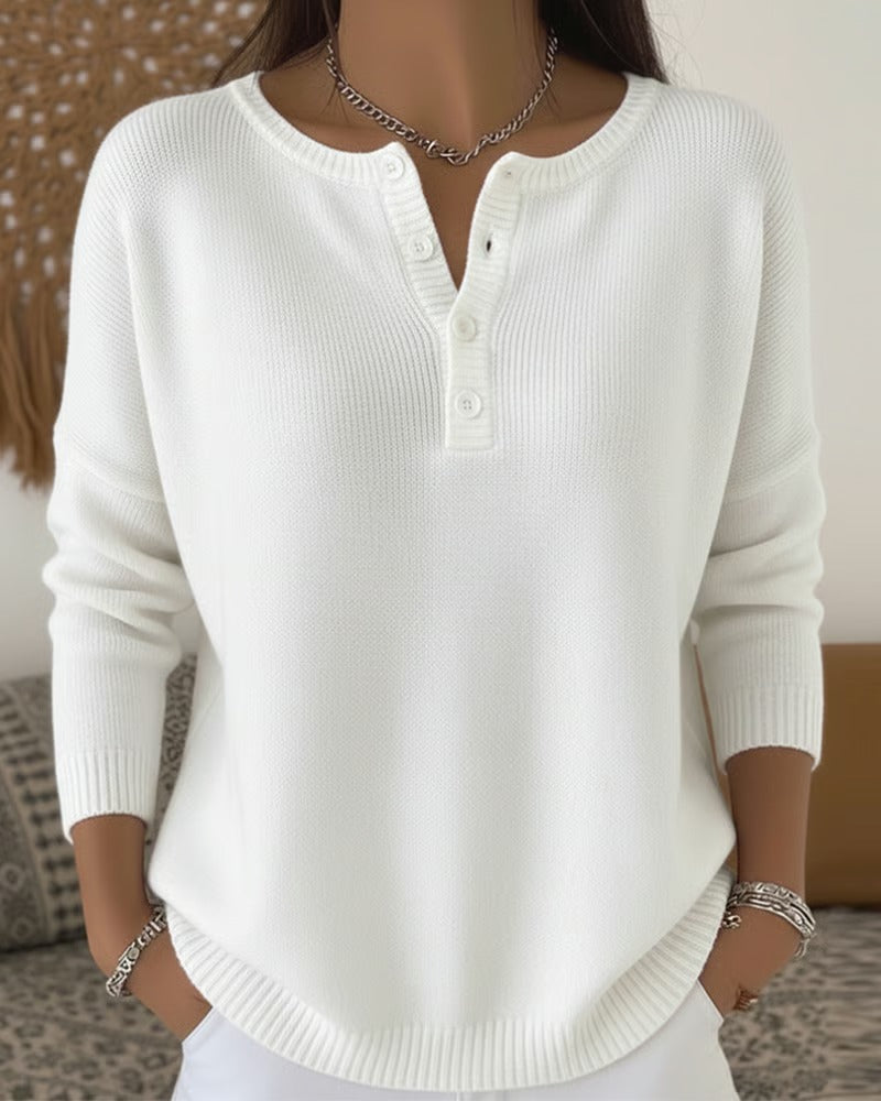 R&B | Klassische Strickjacke mit Knöpfen und langen Ärmeln
