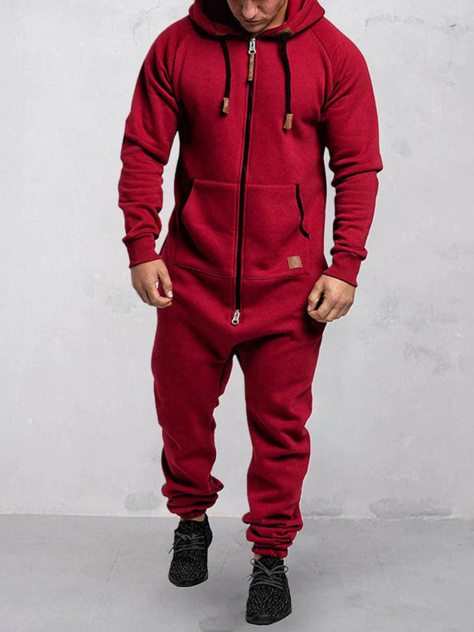 R&B | Jumpsuit Fleece Komfort Lässige Passform Kapuze Voller Reißverschluss Taschen