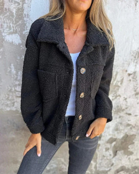 R&B | Sherpa Button up Jacke Lässige Warme Außenbekleidung
