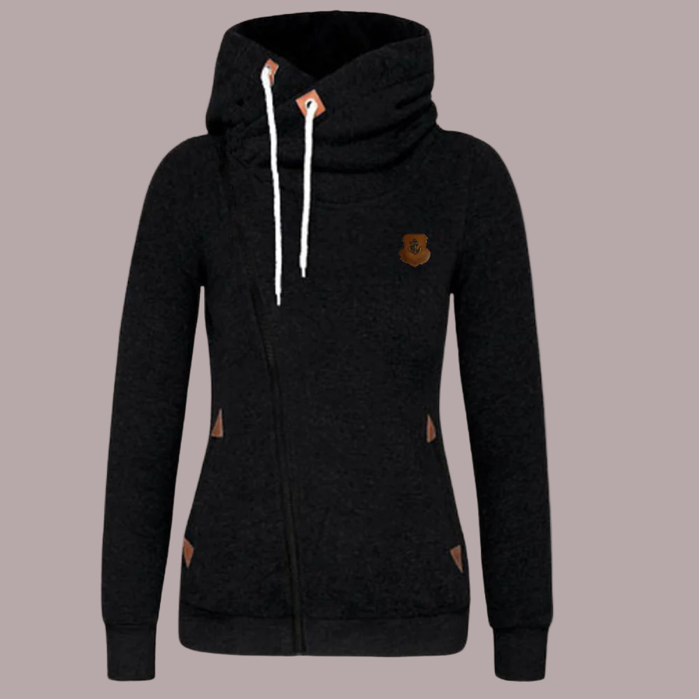 R&B | Kapuzenpullover Jacke Asymmetrischer Reißverschluss