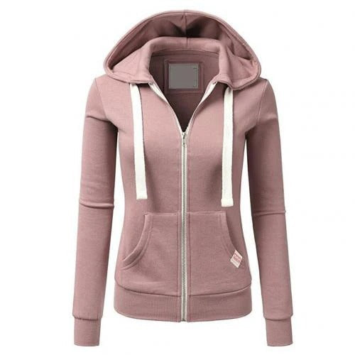 R&B | Kapuzenpullover mit Reißverschluss Slim Passform Baumwollmischung Gerippte Kanten Kängurutasche