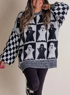 R&B | Karierter Strickpullover