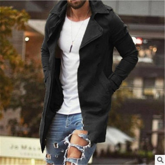 R&B | Mantel Mittellang Slim Fit Baumwollmischung Doppelt Knopf Mit Revers
