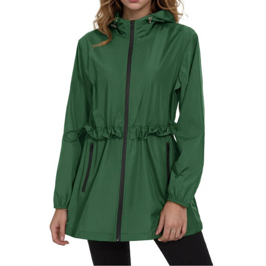 R&B | Regenjacke Wasserabweisender Leichter Stoff Verstellbare Taille Kapuze Reißverschluss