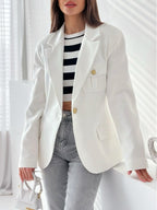 R&B | Blazer Tailliertes Fit Wollmischung Doppelreihig Mit Revers Langarm
