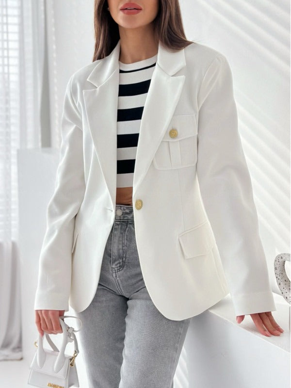 R&B | Blazer Tailliertes Fit Wollmischung Doppelreihig Mit Revers Langarm