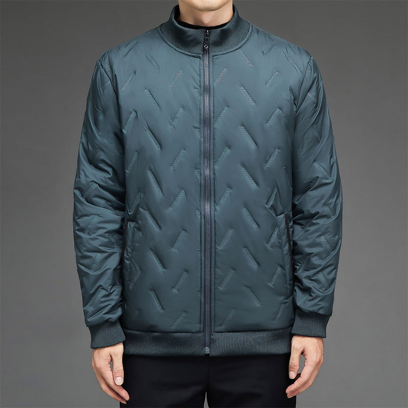 R&B | Pufferjacke Reguläre Passform Gepolsterte Steppung Hoher Kragen Rippendetails