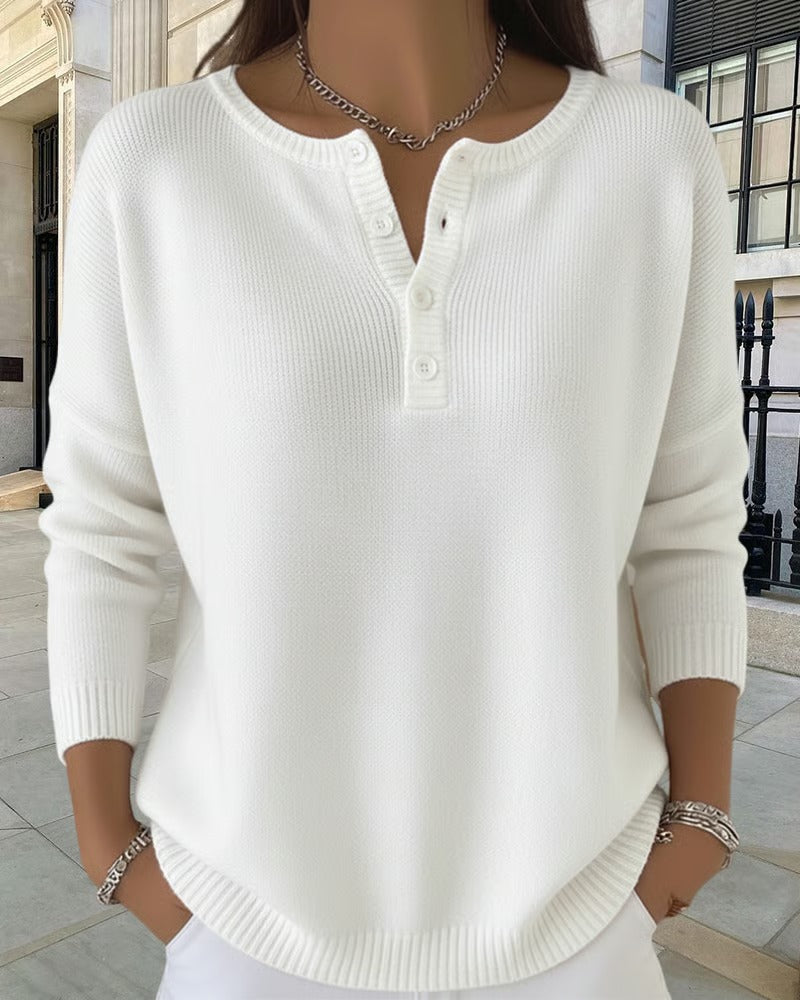 R&B | Klassische Strickjacke mit Knöpfen und langen Ärmeln