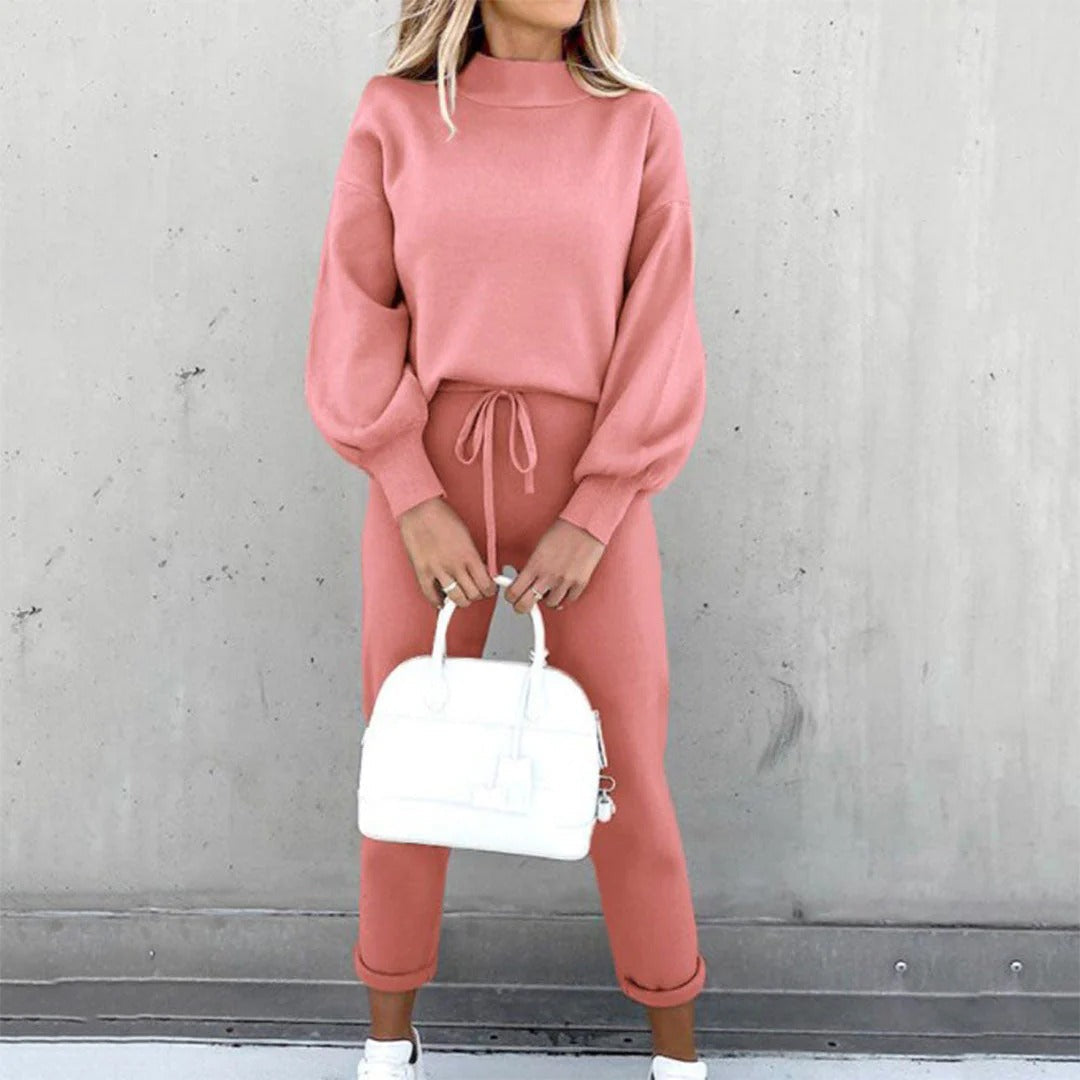 R&B | Lounge Set Bequeme Strickware Entspanntes Oberteil Slim Pants