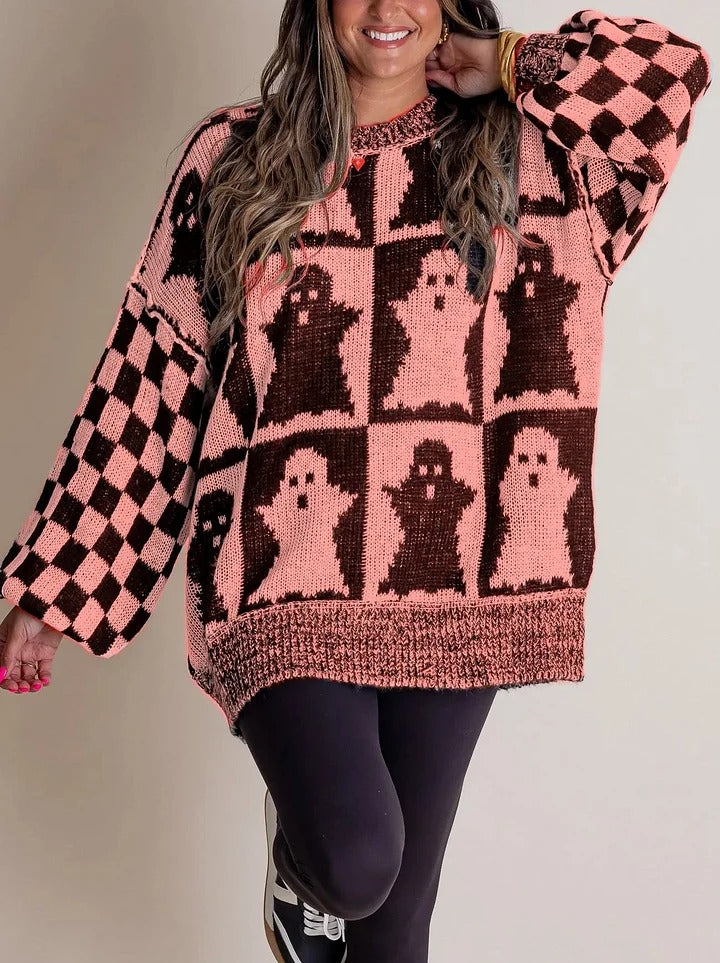 R&B | Karierter Strickpullover