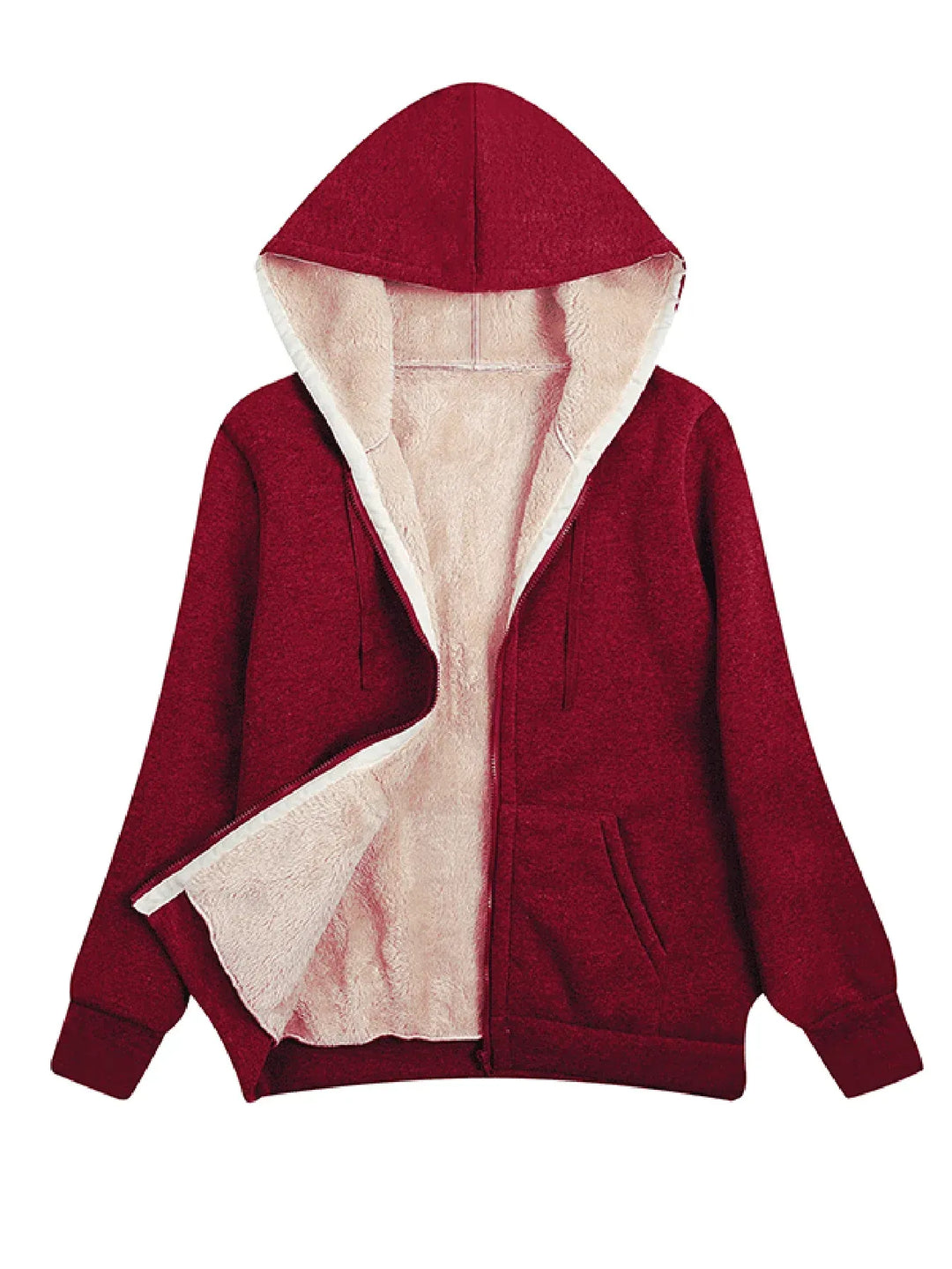 R&B | Fleecejacke - Relaxed Fit - Plüschfutter - Mit Kapuze und Reißverschluss