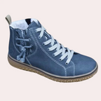R&B | Stiefeletten Glattes Leder Schnürung Schmaler Schnitt Klobige Sohle