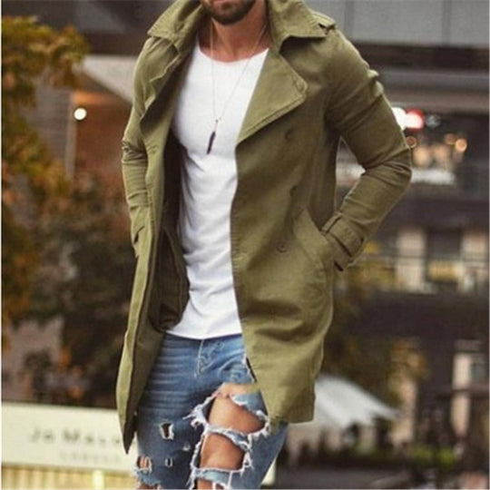 R&B | Mantel Mittellang Slim Fit Baumwollmischung Doppelt Knopf Mit Revers