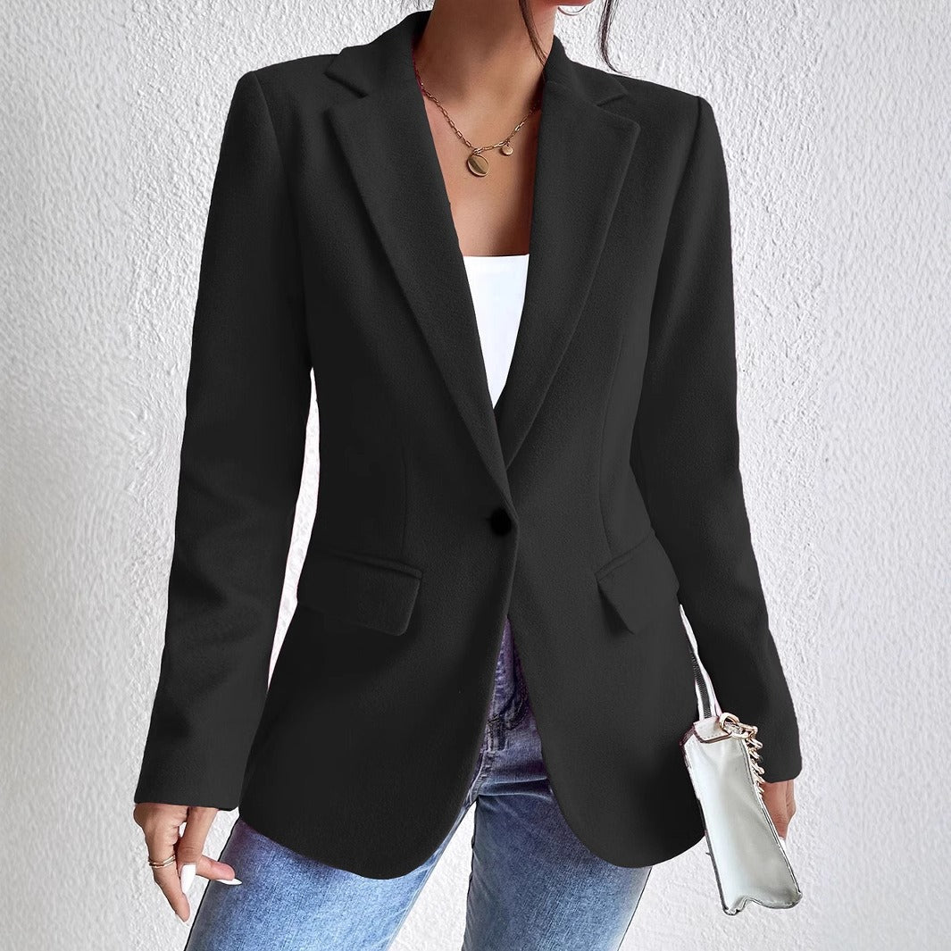 R&B | Blazer Wollmischung Slim Passform Reverskragen Einreihig mit Taschen