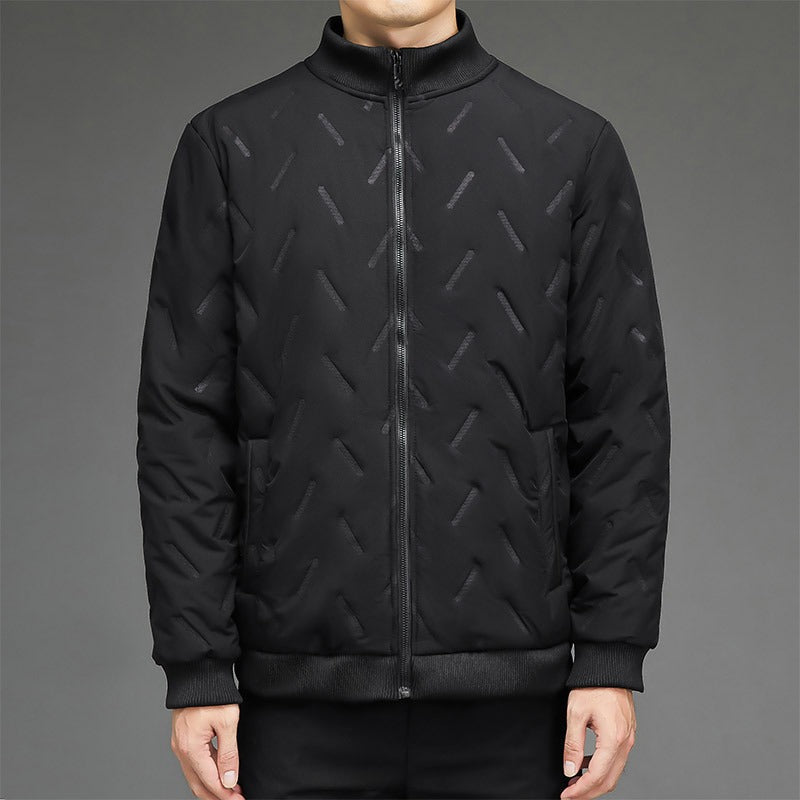 R&B | Pufferjacke Reguläre Passform Gepolsterte Steppung Hoher Kragen Rippendetails
