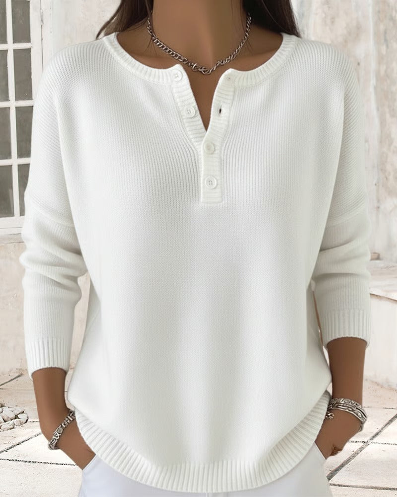 R&B | Klassische Strickjacke mit Knöpfen und langen Ärmeln