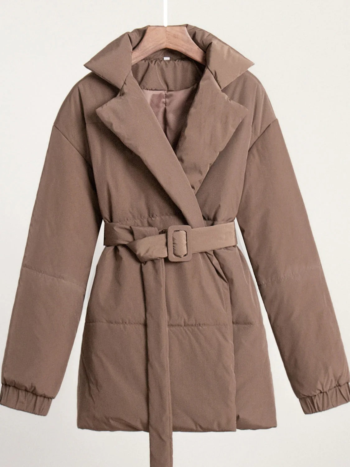 R&B | Gürteltaschen Pufferjacke Wickel Front Stepp Wintermantel