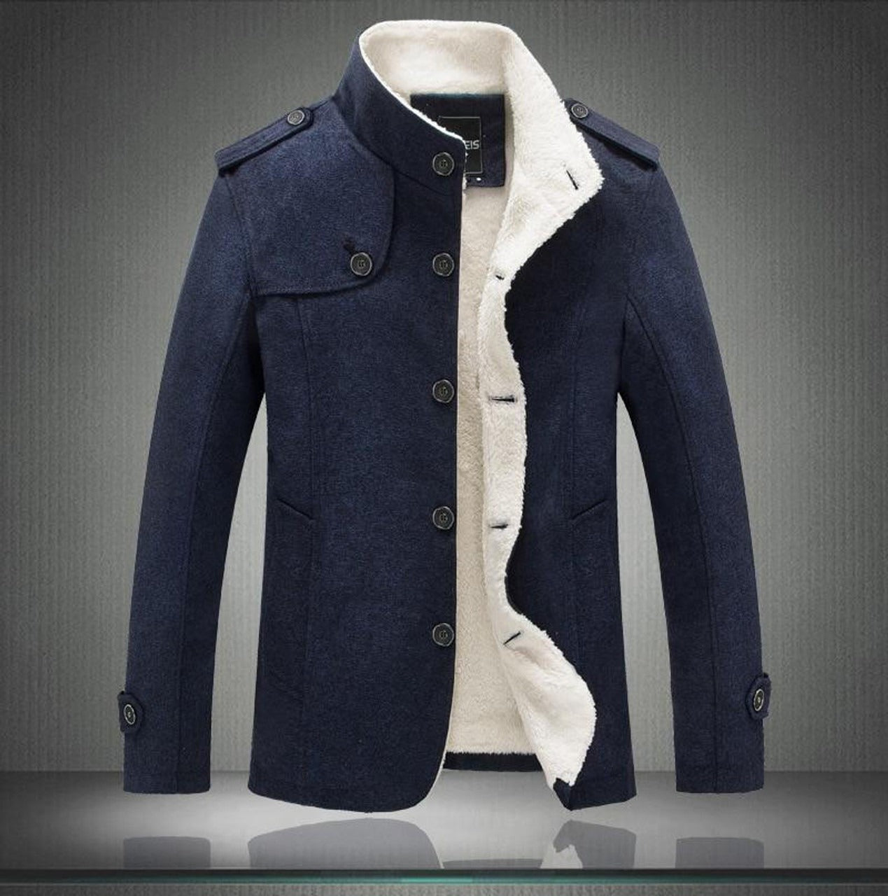 R&B | Trenchcoat Wollmix Schmaler Schnitt Doppelreiher mit Schulterklappen