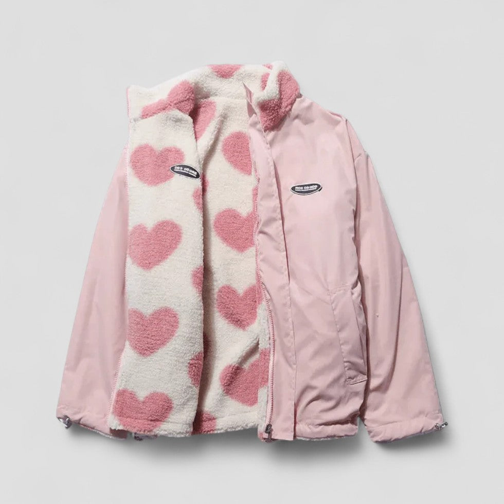 R&B | Wendemantel mit Herzfutter Gemütliche Zip up Jacke