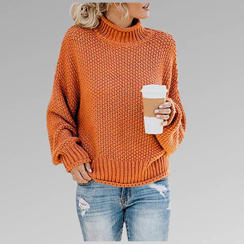 R&B | Weicher Damen Rollkragenpullover mit Strickstruktur