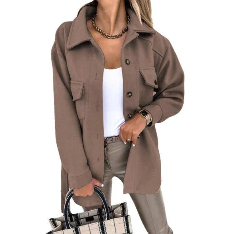 R&B | Winddichte Jacke - Übergrößenpassform - Hüftlänge - Knopfverschluss - Lässiger Stil