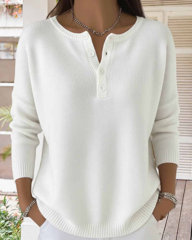R&B | Klassische Strickjacke mit Knöpfen und langen Ärmeln