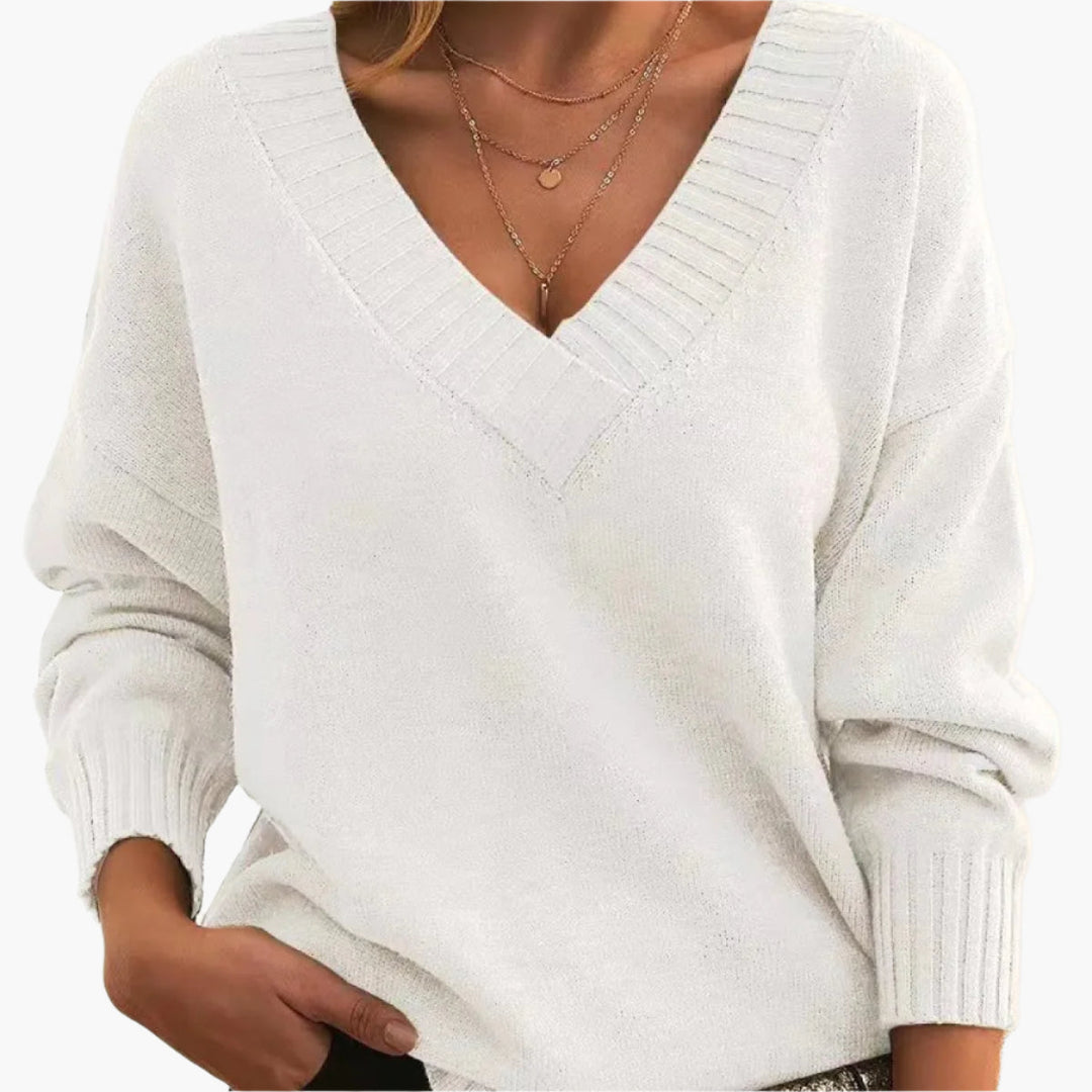 R&B | V-Neck Pullover - Elegante Strickpullover Im Oversize-Stil für Alltag & Büro