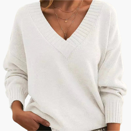 R&B | V-Neck Pullover - Elegante Strickpullover Im Oversize-Stil für Alltag & Büro
