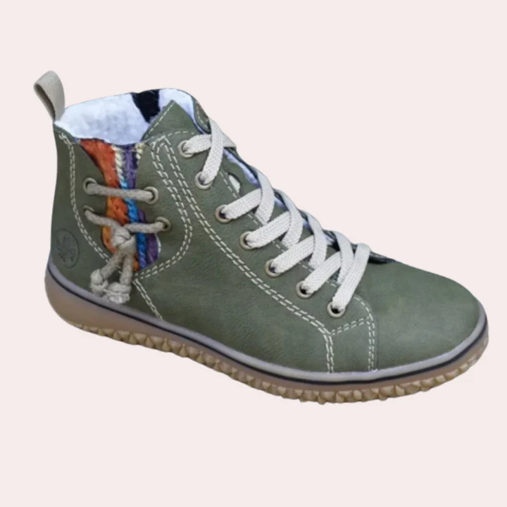 R&B | Stiefeletten Glattes Leder Schnürung Schmaler Schnitt Klobige Sohle