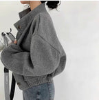 R&B | Kurze graue Wolljacke für Frauen Mauwi