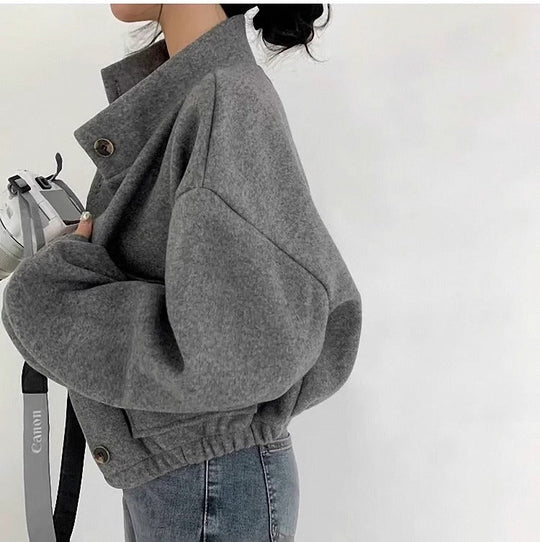R&B | Kurze graue Wolljacke für Frauen Mauwi