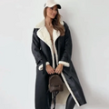 R&B | Langshearling Gefütterter Trenchcoat Schicker Doppelreiher Wintermantel