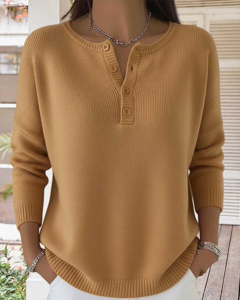 R&B | Klassische Strickjacke mit Knöpfen und langen Ärmeln