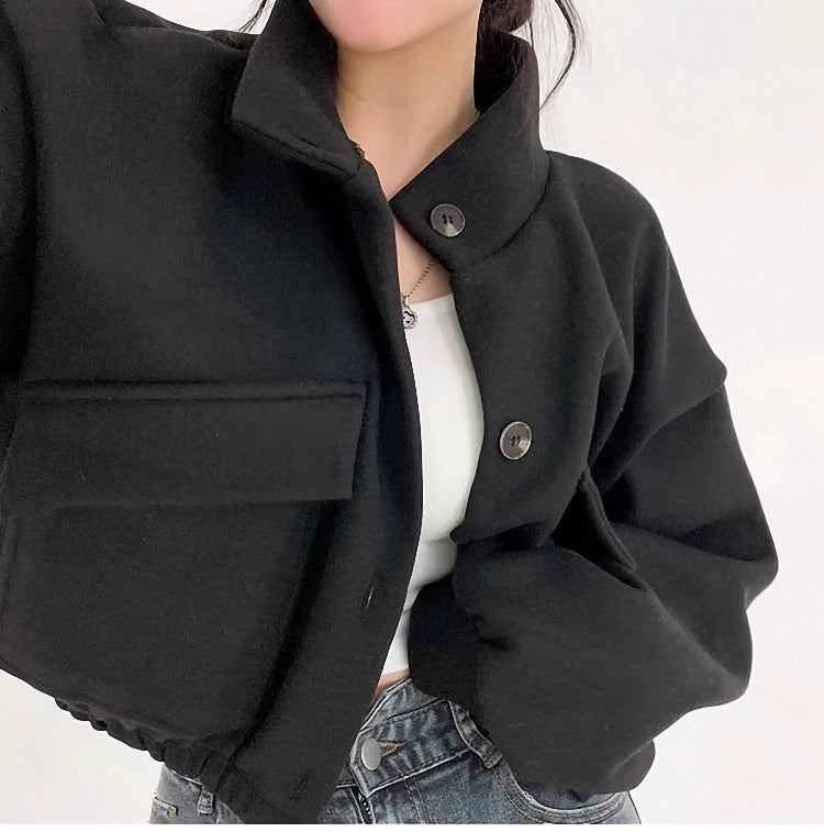 R&B | Kurze graue Wolljacke für Frauen Mauwi