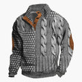 R&B | Strickmuster Bomberjacke Im Vintage-Look - Modische Freizeitjacke mit Knopfleiste