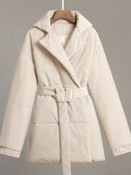R&B | Gürteltaschen Pufferjacke Wickel Front Stepp Wintermantel