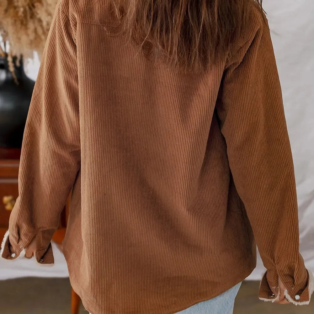 R&B | Damen Fleece gefütterte Cordjacke Liora