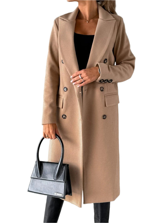 R&B | Trenchcoat Taillierte Passform Wollmischung Doppelreiher knielang
