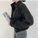 R&B | Kurze graue Wolljacke für Frauen Mauwi