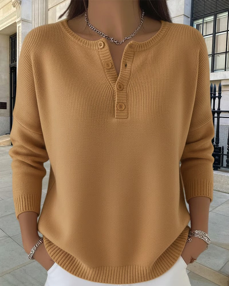 R&B | Klassische Strickjacke mit Knöpfen und langen Ärmeln