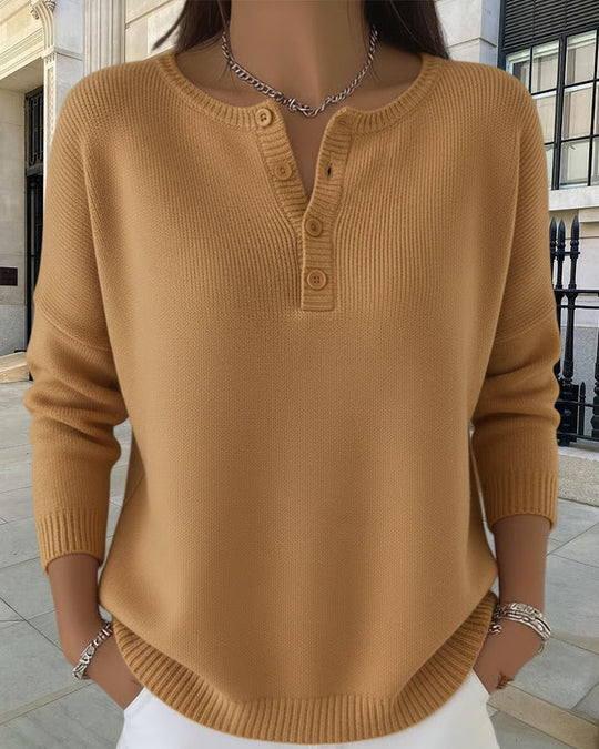 R&B | Klassische Strickjacke mit Knöpfen und langen Ärmeln