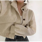 R&B | Kurze graue Wolljacke für Frauen Mauwi