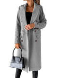 R&B | Taillierter Wollmisch-Trenchcoat mit Doppelreiher und knielanger Passform
