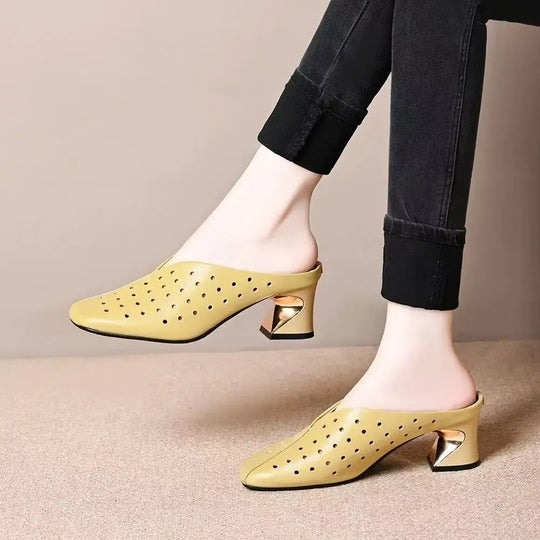 trendige Sandalen mit stabilem, hohlem Absatz R&B R&B