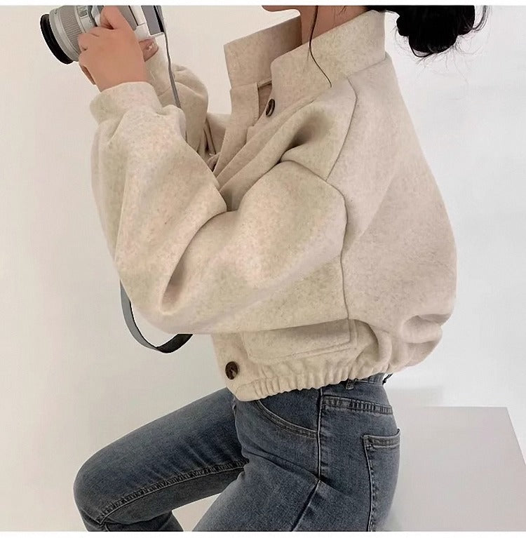 R&B | Kurze graue Wolljacke für Frauen Mauwi