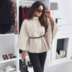 R&B | Gürtel Umhang Jacke Eleganter Hoher Kragen