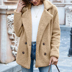R&B | Übergröße Teddy Mantel Lässiger Winter Knopfleiste