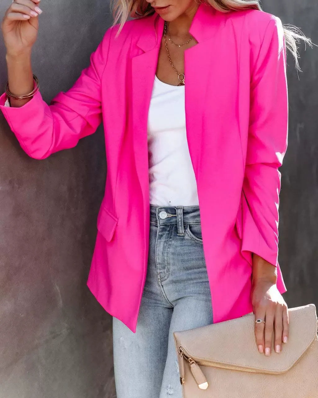 R&B | Blazer Slim Fit Revers Ein Knopf Strukturiertes Gewebe Design