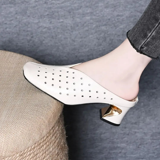 trendige Sandalen mit stabilem, hohlem Absatz R&B R&B